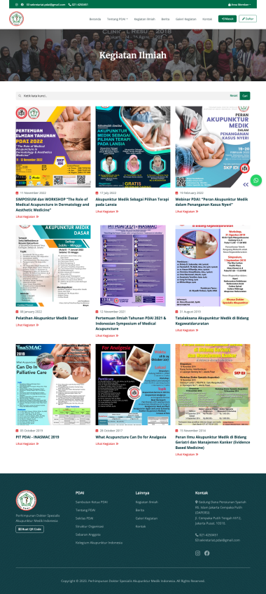 Website Organisasi - Perhimpunan Dokter Spesialis Akupunktur Medik Indonesia Organization (PDAI) - Event - Kegiatan - Codenesia