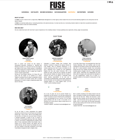 Website Profil Perusahaan - Fuse Models Management - About - Codenesia
