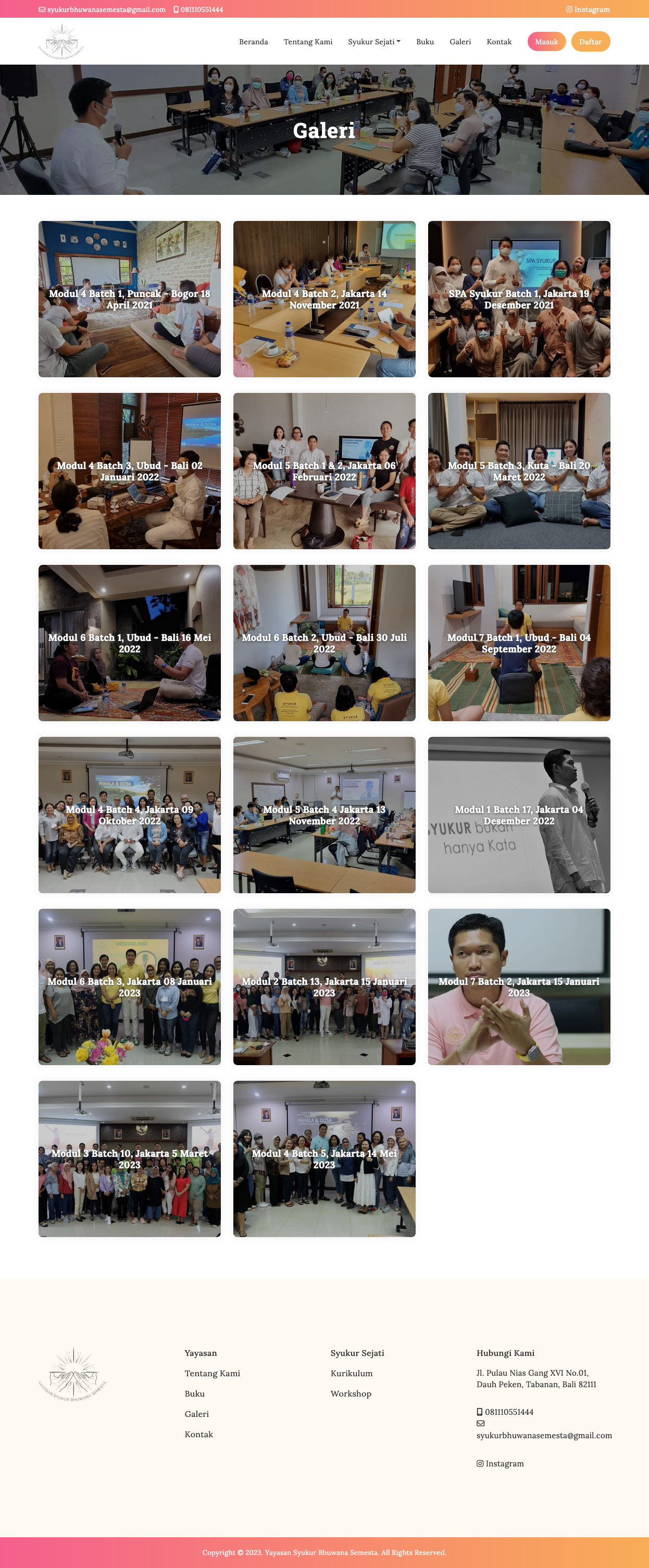 Online Course - Yayasan Syukur Bhuwana Semesta - Gallery - Galeri - Codenesia - Code Smart Play Hard