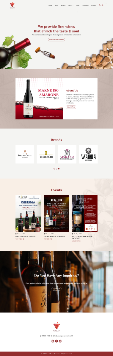 Website Profil Perusahaan - Varuni Panca Beverindo - Home - Beranda - Codenesia