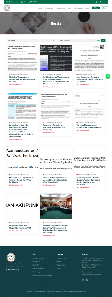 Website Organisasi - Perhimpunan Dokter Spesialis Akupunktur Medik Indonesia Organization (PDAI) - News - Berita - Codenesia