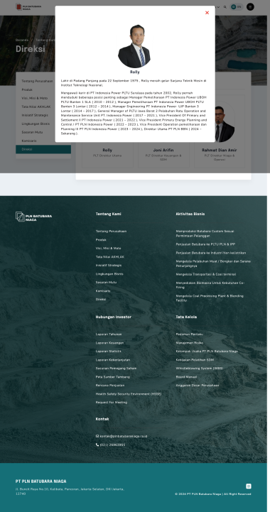 Website Profil Perusahaan - PLN Batubara Niaga - Direksi - Codenesia