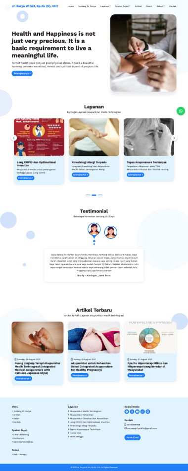 Website Personal - dr. Surya W Giri, Sp.Ak (K), CHt - Home - Beranda - Codenesia