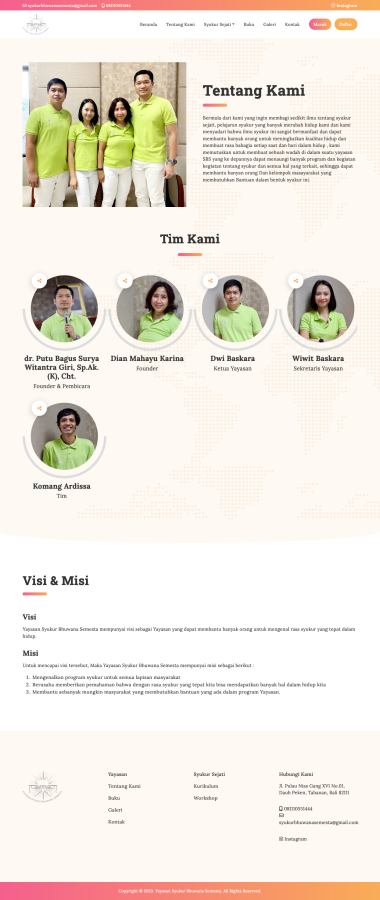 Pelatihan Online - Yayasan Syukur Bhuwana Semesta - About - Tentang - Codenesia