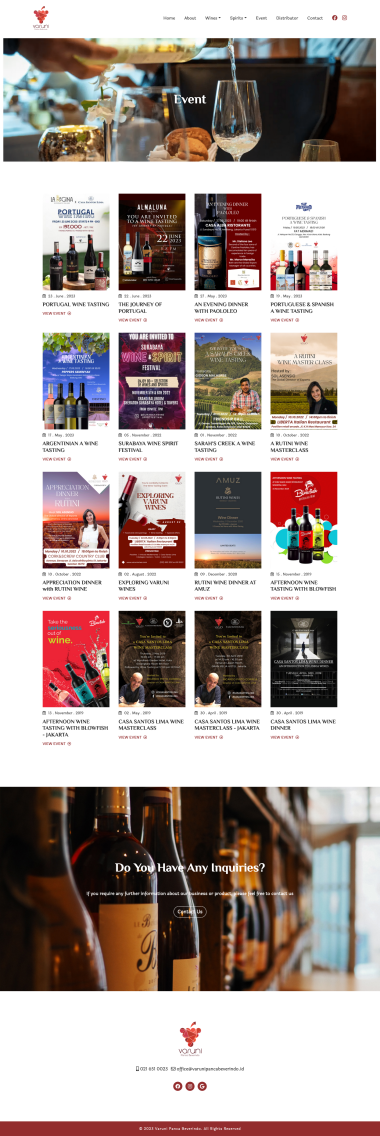 Website Profil Perusahaan - Varuni Panca Beverindo - Event - Acara - Codenesia