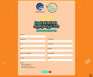 Sistem Manajemen dan Monitoring Acara - Siberkreasi Kominfo - Form Registration - Formulir Pendaftaran - Codenesia