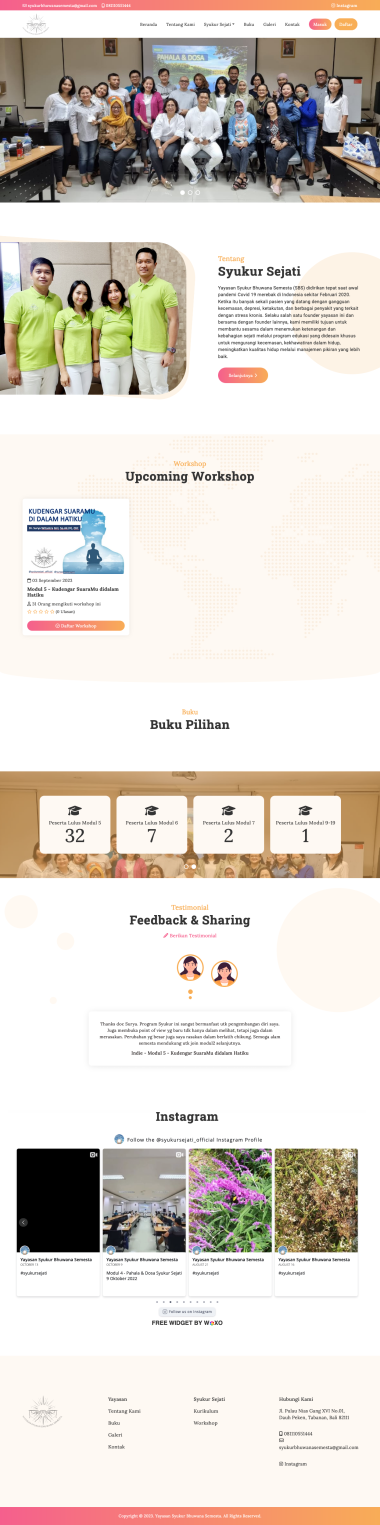 Pelatihan Online - Yayasan Syukur Bhuwana Semesta - Home - Beranda - Codenesia