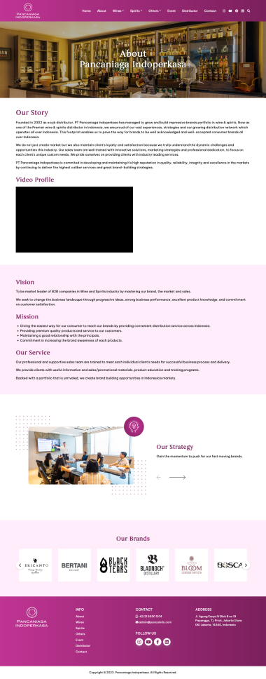 Company Profile Website - Pancaniaga Indoperkasa - About - Tentang - Codenesia
