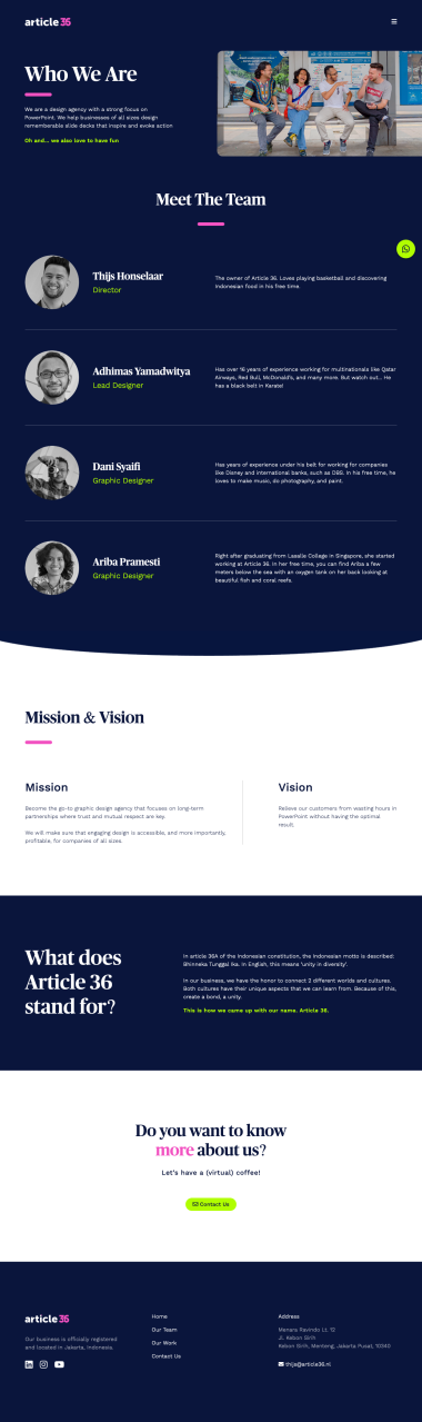 Website Profil Perusahaan - Article 36 - Team - Tim - Codenesia