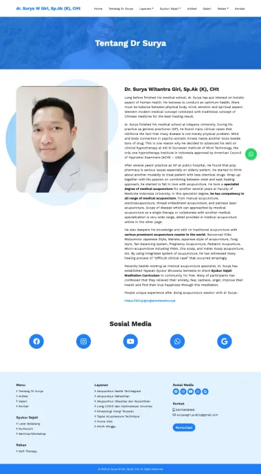 Personal Website - dr. Surya W Giri, Sp.Ak (K), CHt - dr. Surya W Giri, Sp.Ak (K), CHt - Codenesia Personal Website - dr. Surya W Giri, Sp.Ak (K), CHt - dr. Surya W Giri, Sp.Ak (K), CHt - Codenesia