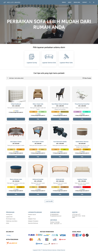 Platform Reparasi Sofa - Helloilmare - Product - Produk - Codenesia