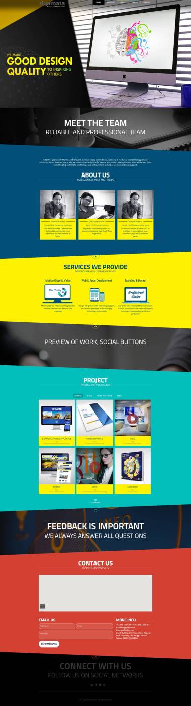 Website Profil Perusahaan - Tigamata Indonesia - Home - Codenesia