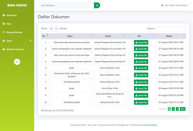 Sistem Manajemen Dokumen - SMP Bina Insan Boarding School - Document - Dokumen - Codenesia