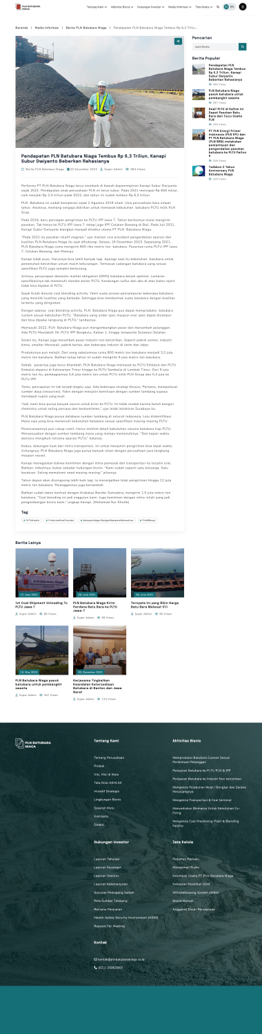 Website Profil Perusahaan - PLN Batubara Niaga - Berita Detail - Codenesia
