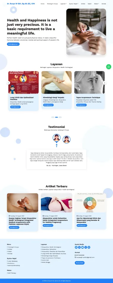 Personal Website - dr. Surya W Giri, Sp.Ak (K), CHt - dr. Surya W Giri, Sp.Ak (K), CHt - Codenesia Personal Website - dr. Surya W Giri, Sp.Ak (K), CHt - dr. Surya W Giri, Sp.Ak (K), CHt - Codenesia