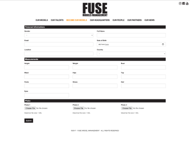 Website Profil Perusahaan - Fuse Models Management - Become Model - Codenesia